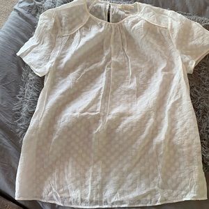 NWOT Micheal Kors White on White Polk a dot Top